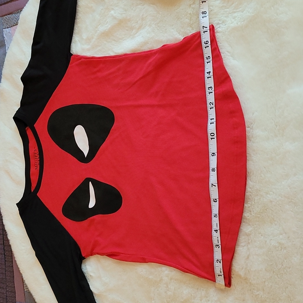 Marvel X Mighty Fine Red & Black Deadpool Character Raglan Shirt Small - Picture 6 of 9